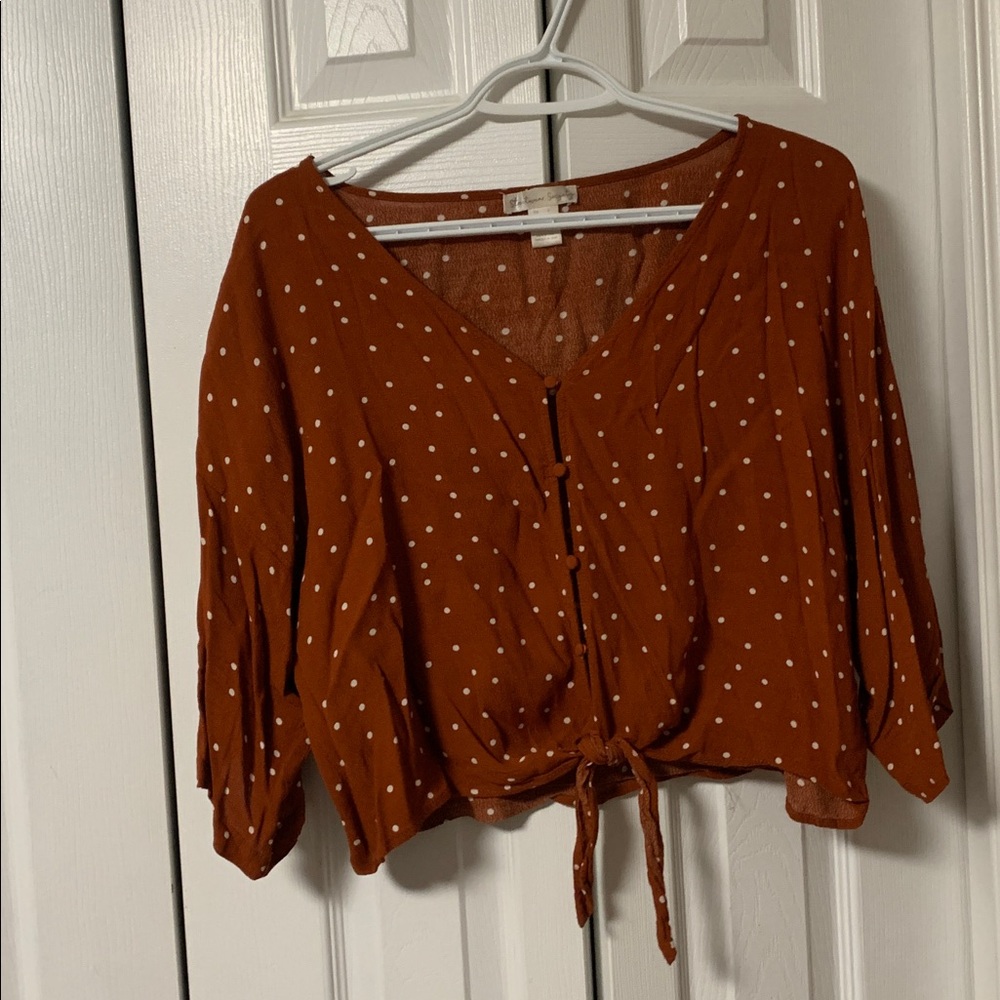 Streetwear Society Terracotta Polkadot Blouse